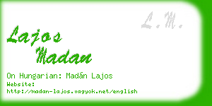 lajos madan business card